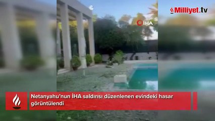Hizbullah İHA ile saldırmıştı! Netanyahu'nun evindeki hasar görüntülendi