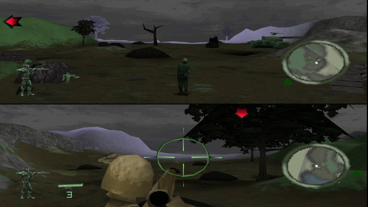 Army Men: World War: Land Sea Air - Multiplayer - Tank Trouble - CTF (PSX)