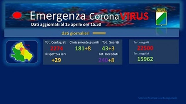 La mappa del contagio in Abruzzo