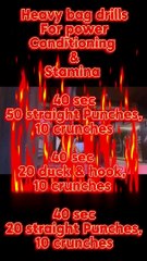 heavy bag drill for power, stamina and core strength