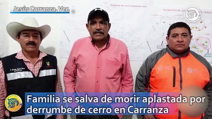 Familia se salva de morir aplastada por derrumbe de cerro en Carranza