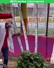 The cake suddenly flew out and hit him in the face  #shorts #funny