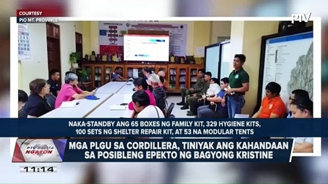 Mga PLGU sa Cordillera, tiniyak ang kahandaan sa posibleng epekto ng bagyong #KristinePH