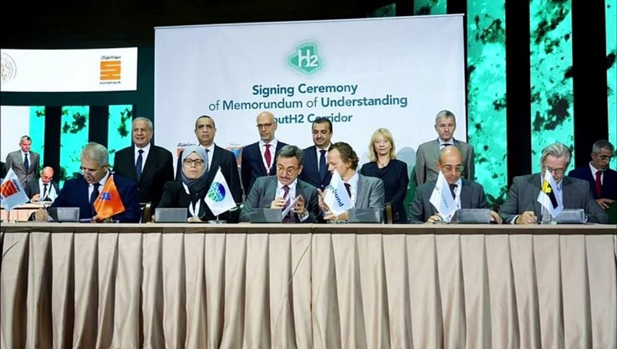 SoutH2 Corridor _ Sonatrach, Sonelgaz, VNG, Snam, Seacorridor et Verbund Green Hydrogen signent...