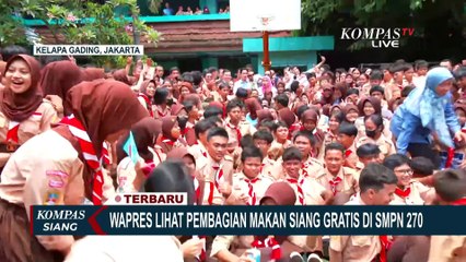Disambut Meriah, Ini Momen Wapres Gibran Pantau Pembagian Makan Siang Gratis di SMPN 270 Jakarta