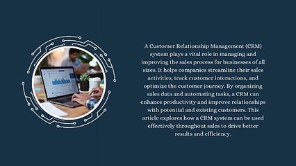 How a CRM system can be used in the sales process
