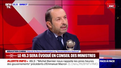 Utilisation du 49.3: "On ne veut pas que le Parlement soit brutalisé", déclare Sébastien Chenu, député RN du Nord