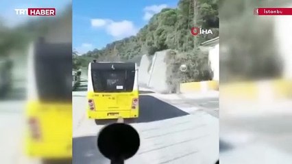 Hatalı sollama yapan İETT otobüsü, vatandaşların canını tehlikeye attı