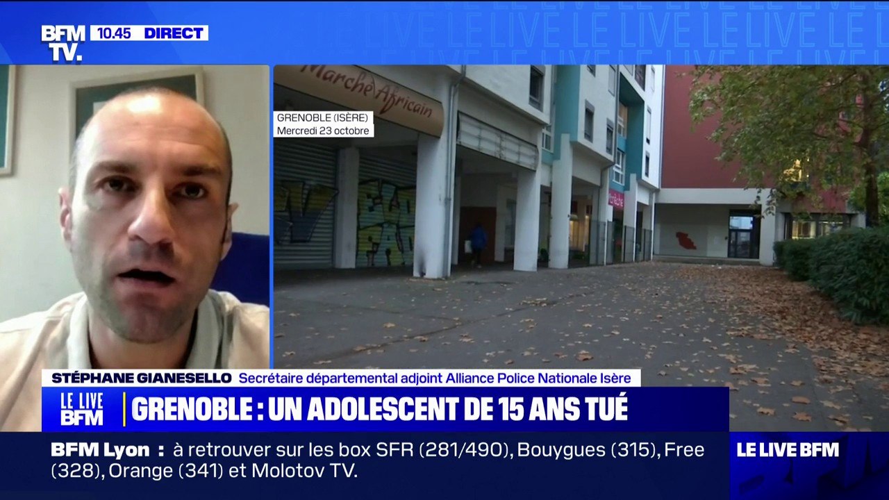 Adolescent tué à Grenoble: "On est dépités (...) Nos politiques doivent agir", déclare Stéphane Gianesello, secrétaire départemental adjoint du syndicat Alliance Police Nationale Isère