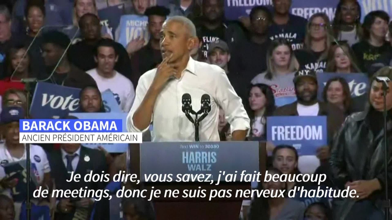 Obama rappe sur "Lose Yourself" aux côtés d'Eminem lors d'un meeting dans le Michigan