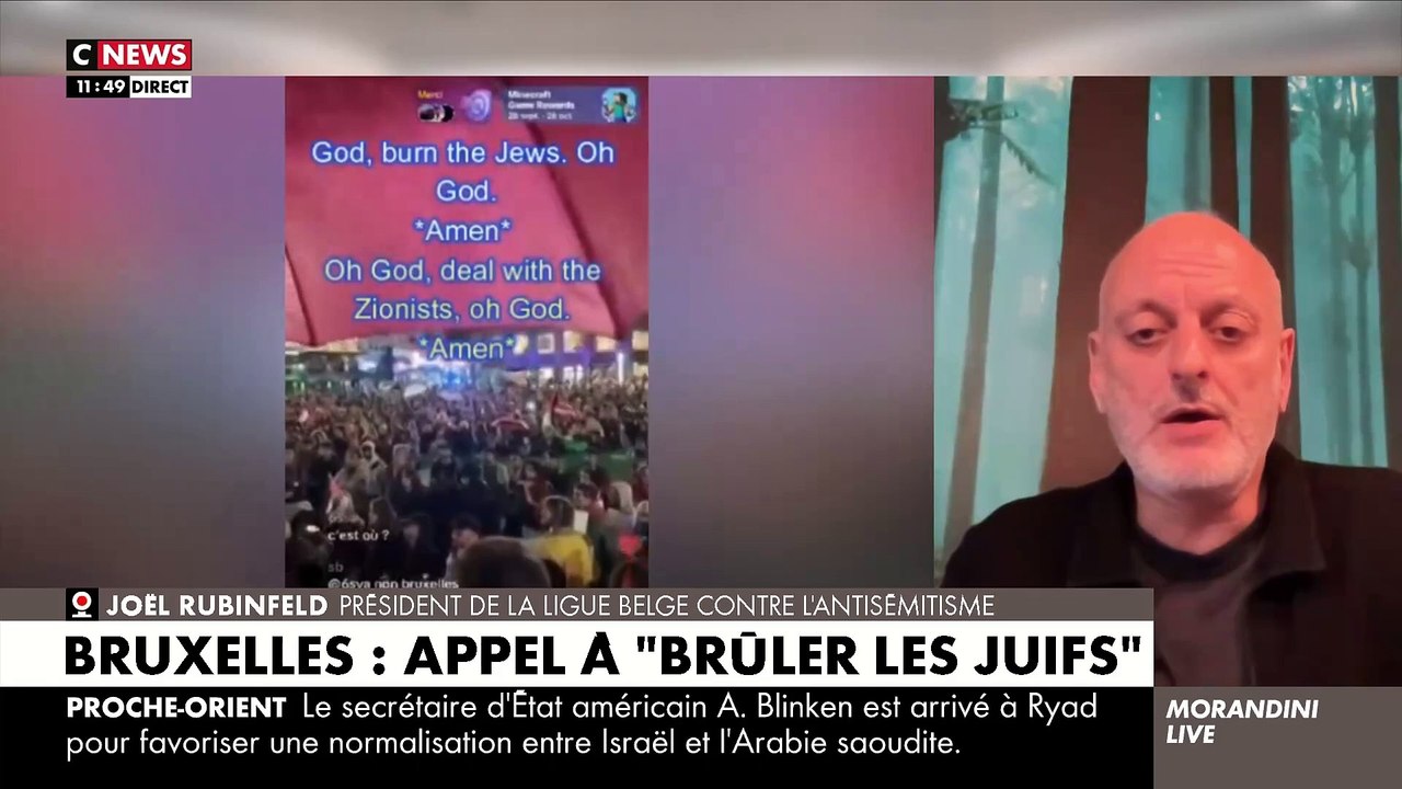 Le président de la ligue contre l’antisémitisme de Bruxelles exprime sa colère dans « Morandini Live » après une manifestation où on a appelé « à brûler des juifs » en pleine rue en agitant des drapeaux palestiniens - Regardez