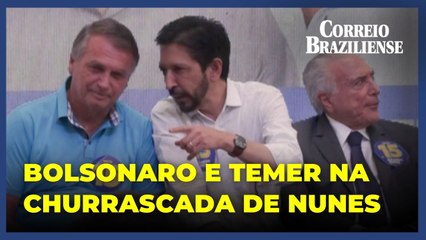 Churrascada de Nunes com Bolsonaro em SP é marcada por protestos