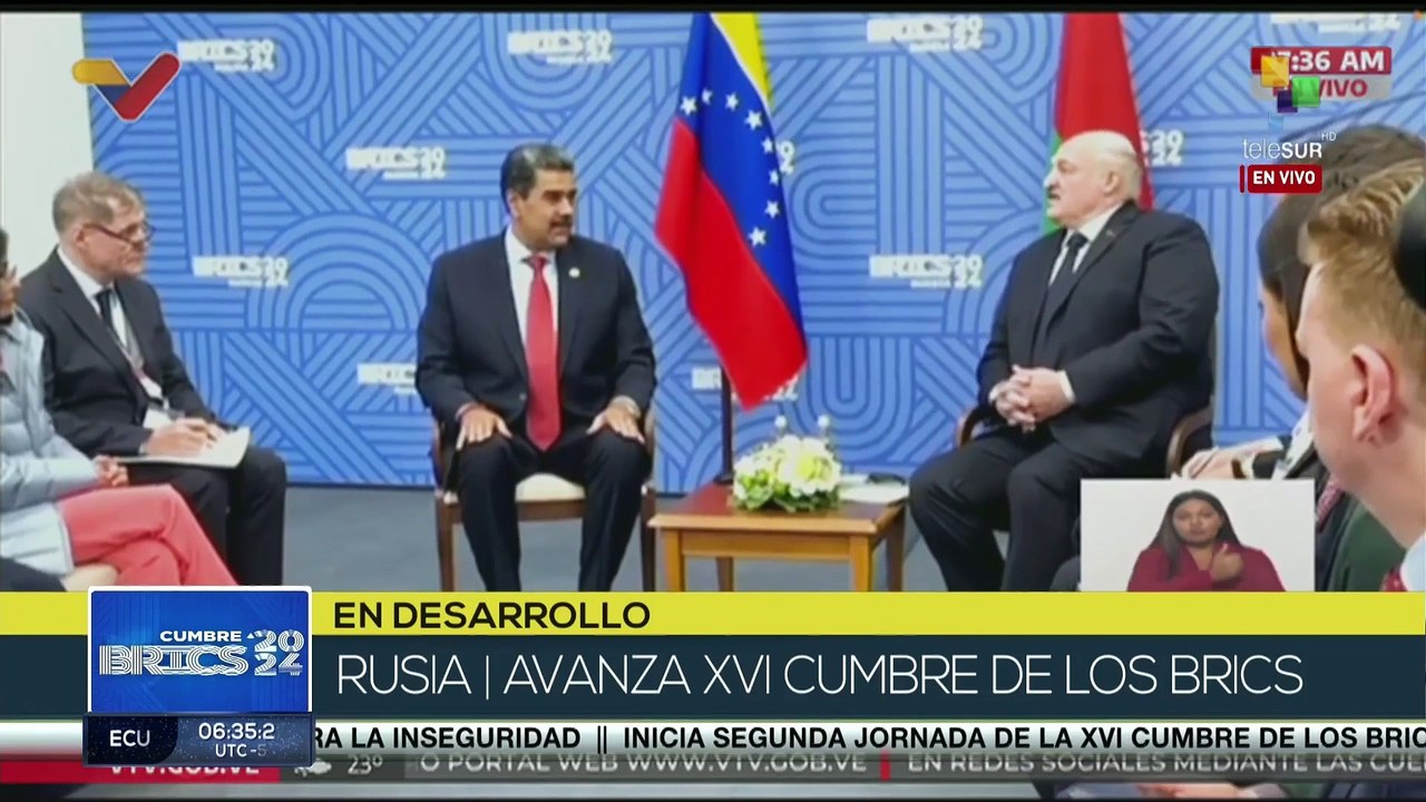 Pdte. Maduro sostiene una reunión bilateral con el Pdte. Lukashenko