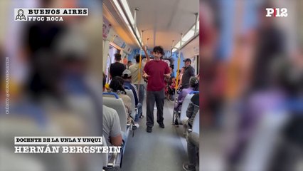 Télécharger la video: Un profesor de la Univerisdad de Lanús y Quilmes da clases públicas en el Tren Roca como protesta