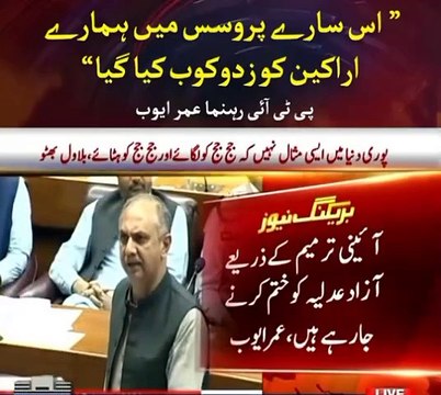 Leader of the opposition Umer Ayub speech in national after constitution Amendments Bill