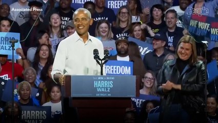 Barack Obama Raps 'Lose Yourself' After Eminem Introduces Him at Kamala Harris Rally in Detroit