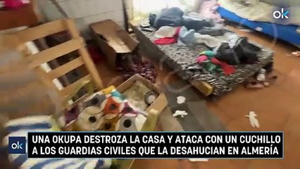 Una okupa destroza la casa y ataca con un cuchillo a los guardias civiles que la desahucian en Almería