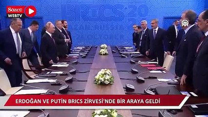 下载视频: Cumhurbaşkanı Erdoğan, BRICS Zirvesi kapsamında Rusya Devlet Başkanı Putin ile bir araya geldi