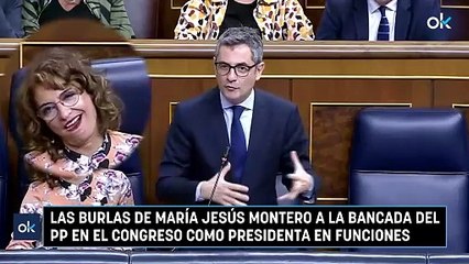 Las burlas de María Jesús Montero a la bancada del PP en el Congreso como presidenta en funciones