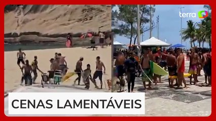 Torcedores do Peñarol vandalizam quiosques, veículos e entram em confronto com a polícia no RJ