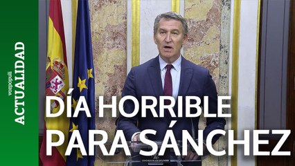 Feijóo dice que ha sido un día "horrible" para Sánchez en el plano judicial y político