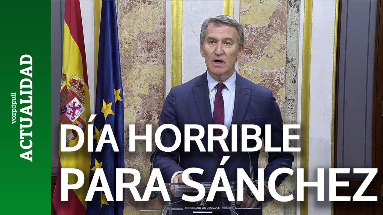 Feijóo dice que ha sido un día "horrible" para Sánchez en el plano judicial y político