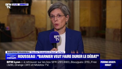 Budget: Sandrine Rousseau votera "une motion de censure" en cas de recours du gouvernement au 49.3, mais "pas celle du RN"