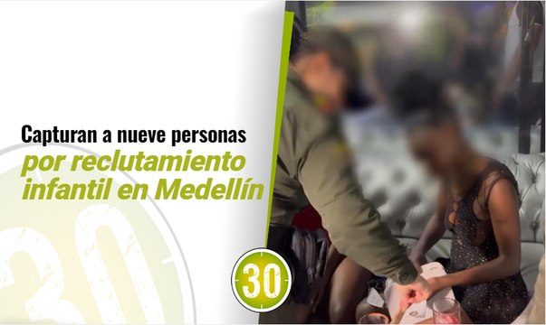 Nueve personas capturadas por reclutamiento infantil en actividades delictivas en Medellín