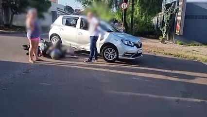 Motociclista fica ferido em mais um acidente na Rua Nereu Ramos