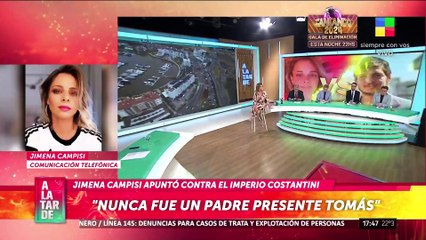  Jimena Campisi ROMPE EN SILENCIO EN EXCLUSIVA en A LA TARDE: "Tomás nunca fue un padre presente"