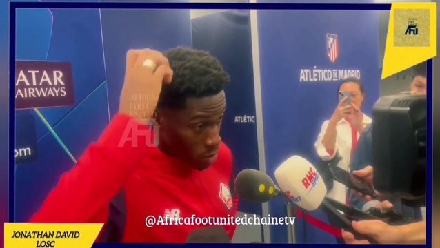 #LDCUEFA : Auteur du but de la victoire contre le Real MADRID ⚪,auteur d’un doublé ce soir contre l’Atletico MADRID ,le canadien Jonathan DAVID « roi de Madrid » parle d’une victoire collective qui fera DATE ! ⚽