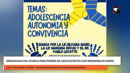 Organizan una charla para padres de adolescentes con Síndrome de Down
