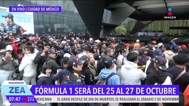 Fanáticos de la F1 abarrotan Plaza Carso para ver a Checo Pérez