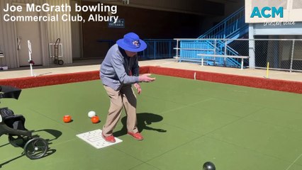 World War II veteran Joe McGrath bowling in Albury | The Border Mail | October 24, 2024