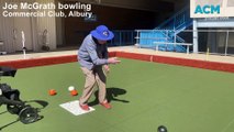 World War II veteran Joe McGrath bowling in Albury | The Border Mail | October 24, 2024