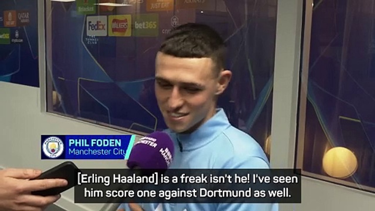 Foden amazed by 'freak' Haaland after wonder goal v Sparta Prague