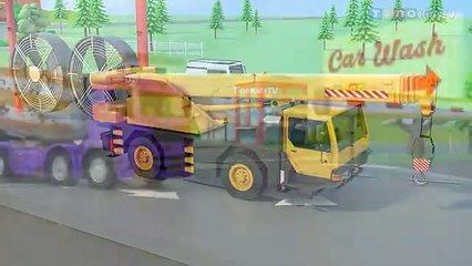 Mobile Crane & Construction Trucks for Kids _ Wind Turbine Construction