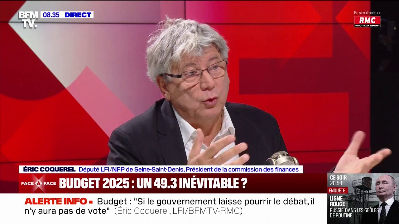 Budget 2025: Éric Coquerel (LFI) annonce que le NFP va "essayer de retirer des amendements" pour pouvoir "aller jusqu'au vote"