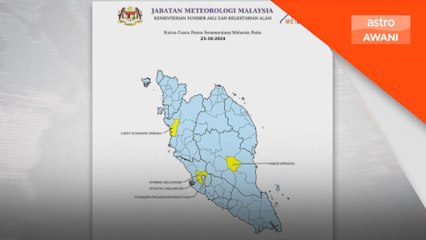 Tujuh kawasan di Malaysia alami cuaca panas selama tiga hari