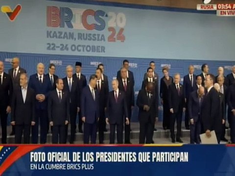 Foto oficial de los presidentes participantes en la Cumbre BRICS-Plus