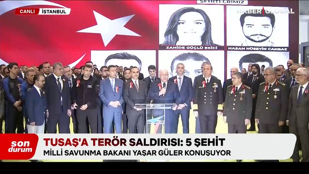 TUSAŞ standı önünde düzenlenen anma töreninde bakanlardan sert açıklama: Bu toprakların çocuklarını çakallara kaptırmayacağız