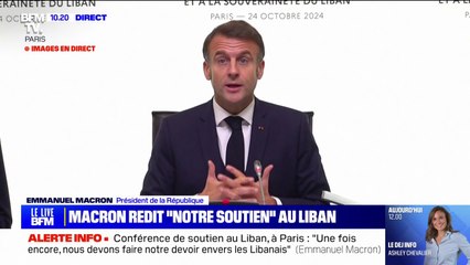 Emmanuel Macron annonce que "la France apportera 100 millions d'euros" au Liban