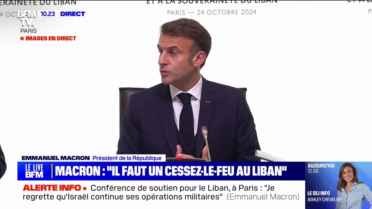Emmanuel Macron appelle à "un cessez-le-feu au Liban"
