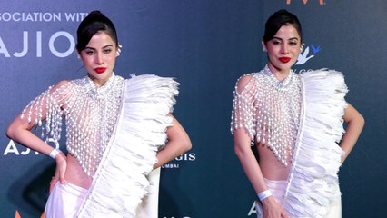 Uorfi Javed Flaunts Her Distinctive White Saree As She Poses At Vogue Forces Of Fashion