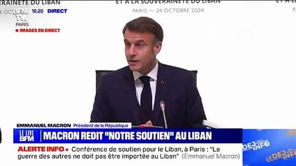 Скачать видео: Guerre au Proche-Orient: Le président Emmanuel Macron annonce que la France va débloquer 100 millions d'euros pour le Liban - VIDEO