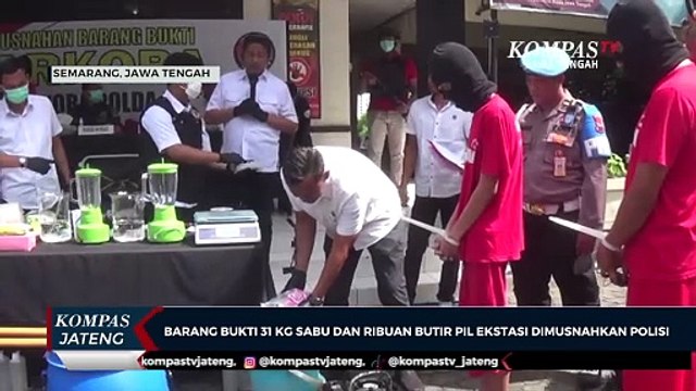 Barang Bukti 31 Kilogram Sabu dan Ribuan Butir Pil Ekstasi Dimusnahkan Polisi