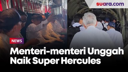 Menteri-menteri Unggah Pengalaman Naik Super Hercules, Nusron Wahid Zikir Genggam Tasbih