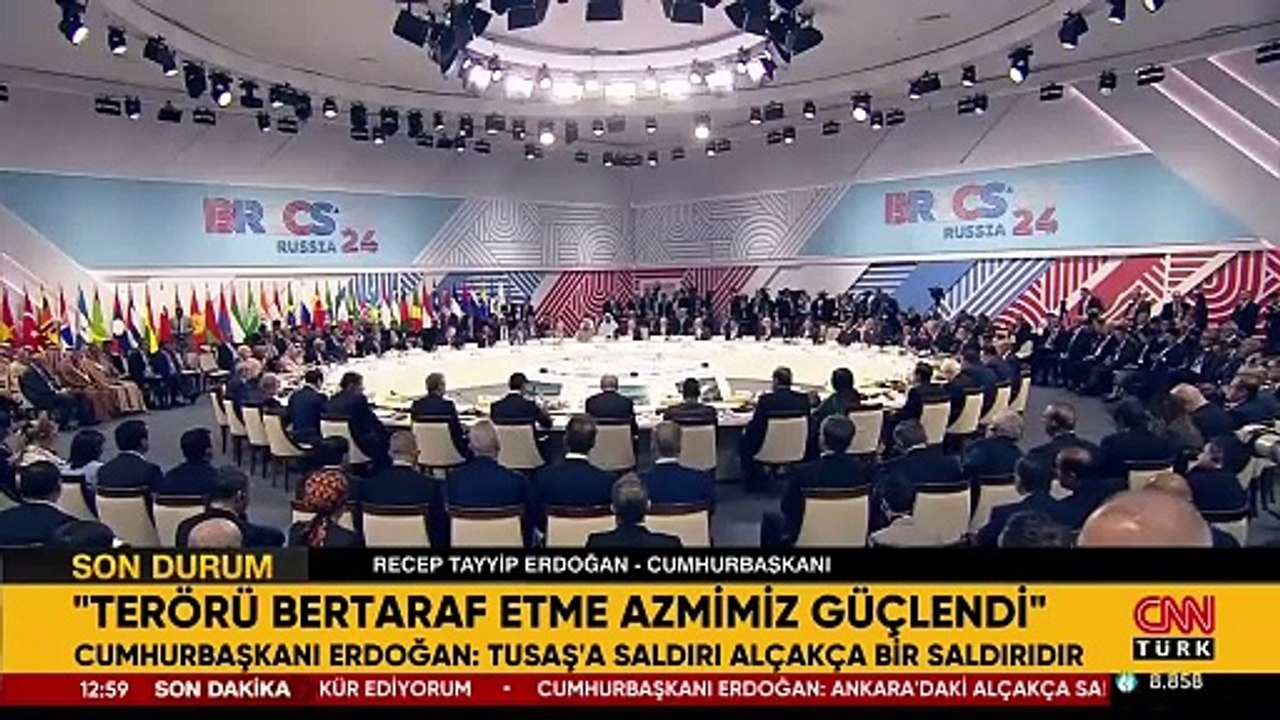 SON DAKİKA HABERİ: Cumhurbaşkanı Erdoğan, BRICS'te konuştu: TUSAŞ'a saldırı alçakça bir saldırıdır
