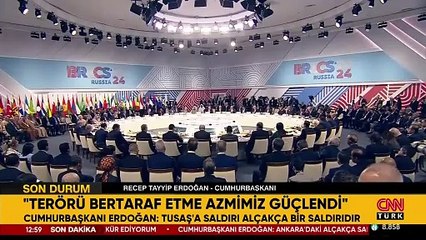 SON DAKİKA HABERİ: Cumhurbaşkanı Erdoğan, BRICS'te konuştu: TUSAŞ'a saldırı alçakça bir saldırıdır