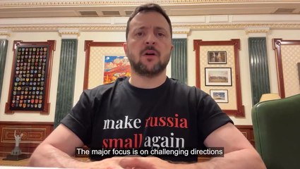 Zelensky taunts Putin by wearing ‘make russia small again’ T-shirt in video address to nation